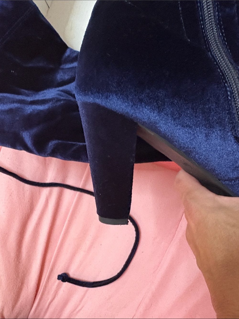 Chelsea Moreland Navy Velvet Over-the-Knee Boots - Picture 5 of 5